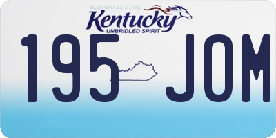 KY license plate 195JOM