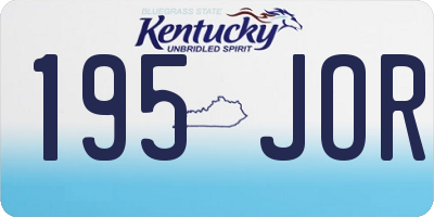 KY license plate 195JOR