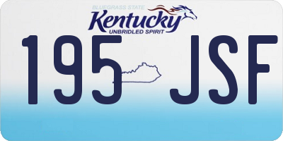 KY license plate 195JSF