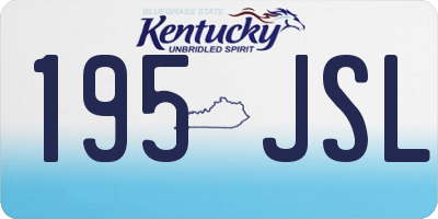 KY license plate 195JSL