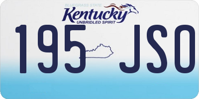 KY license plate 195JSO