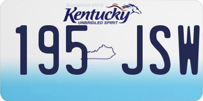 KY license plate 195JSW