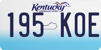 KY license plate 195KOE