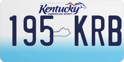 KY license plate 195KRB