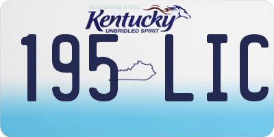 KY license plate 195LIC