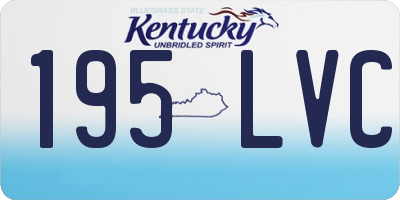 KY license plate 195LVC
