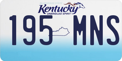 KY license plate 195MNS