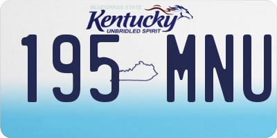 KY license plate 195MNU