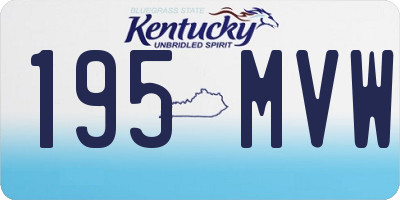 KY license plate 195MVW