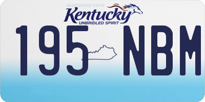 KY license plate 195NBM