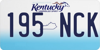 KY license plate 195NCK