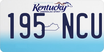 KY license plate 195NCU
