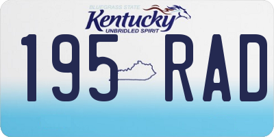 KY license plate 195RAD