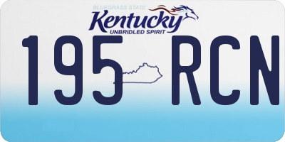 KY license plate 195RCN