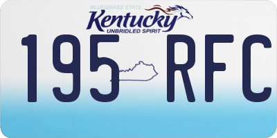 KY license plate 195RFC