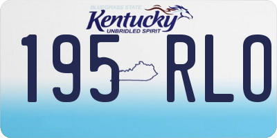 KY license plate 195RLO
