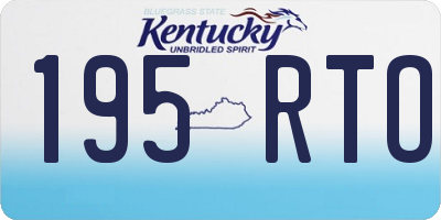 KY license plate 195RTO