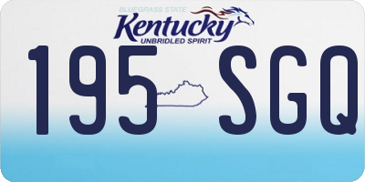 KY license plate 195SGQ
