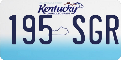 KY license plate 195SGR