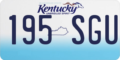 KY license plate 195SGU