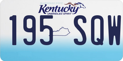 KY license plate 195SQW