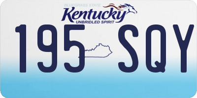 KY license plate 195SQY