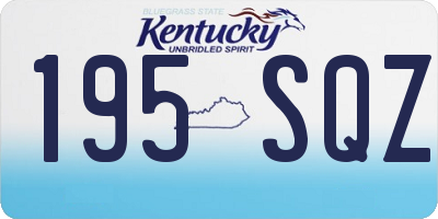 KY license plate 195SQZ