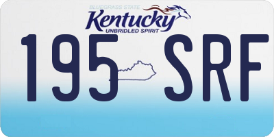KY license plate 195SRF