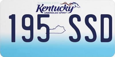 KY license plate 195SSD