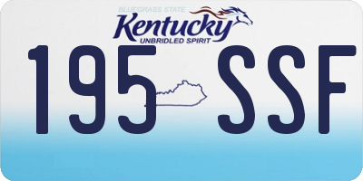KY license plate 195SSF