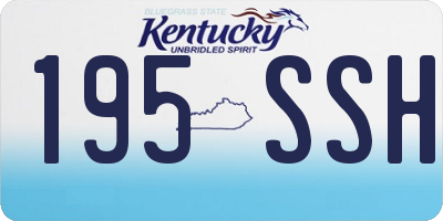 KY license plate 195SSH