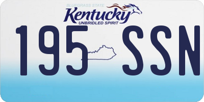 KY license plate 195SSN