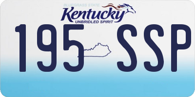 KY license plate 195SSP