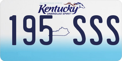KY license plate 195SSS