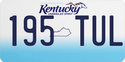 KY license plate 195TUL