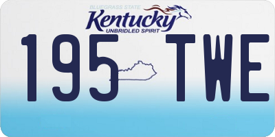 KY license plate 195TWE