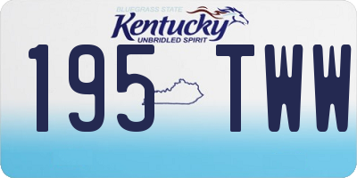 KY license plate 195TWW