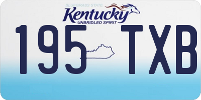 KY license plate 195TXB
