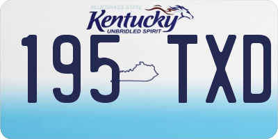 KY license plate 195TXD