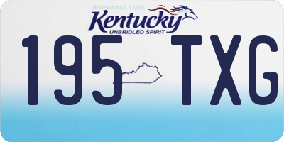 KY license plate 195TXG