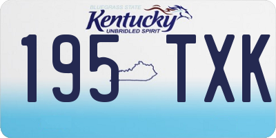 KY license plate 195TXK