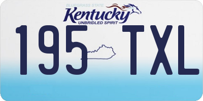 KY license plate 195TXL