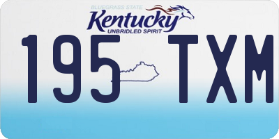 KY license plate 195TXM