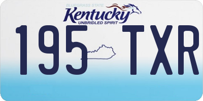 KY license plate 195TXR