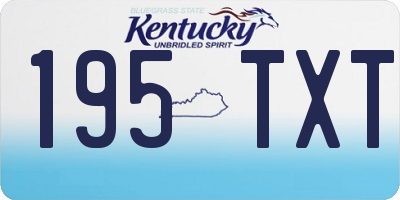 KY license plate 195TXT