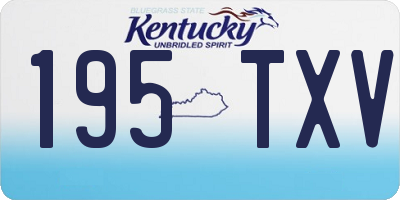 KY license plate 195TXV
