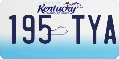 KY license plate 195TYA