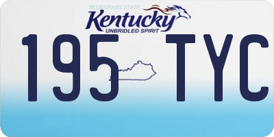 KY license plate 195TYC