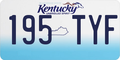 KY license plate 195TYF
