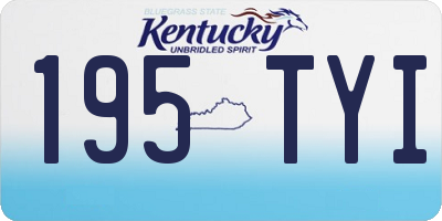 KY license plate 195TYI